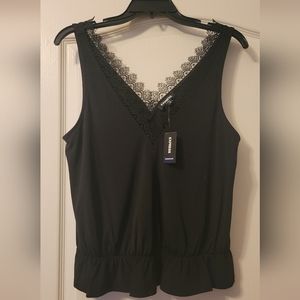 NWT black lace top